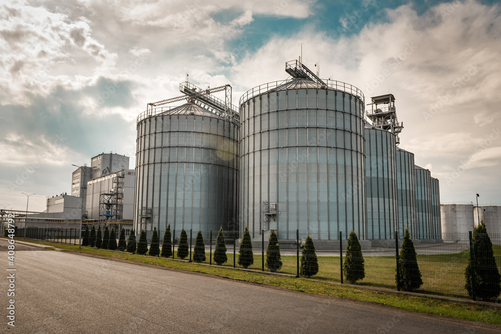 Agricultural Silos - Building Exterior, Storage and drying of grains, wheat, corn, soy, sunflower