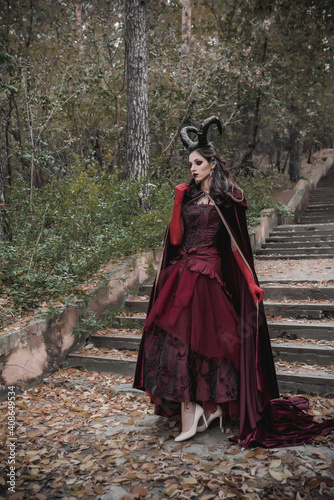 Dark fairy in the forest