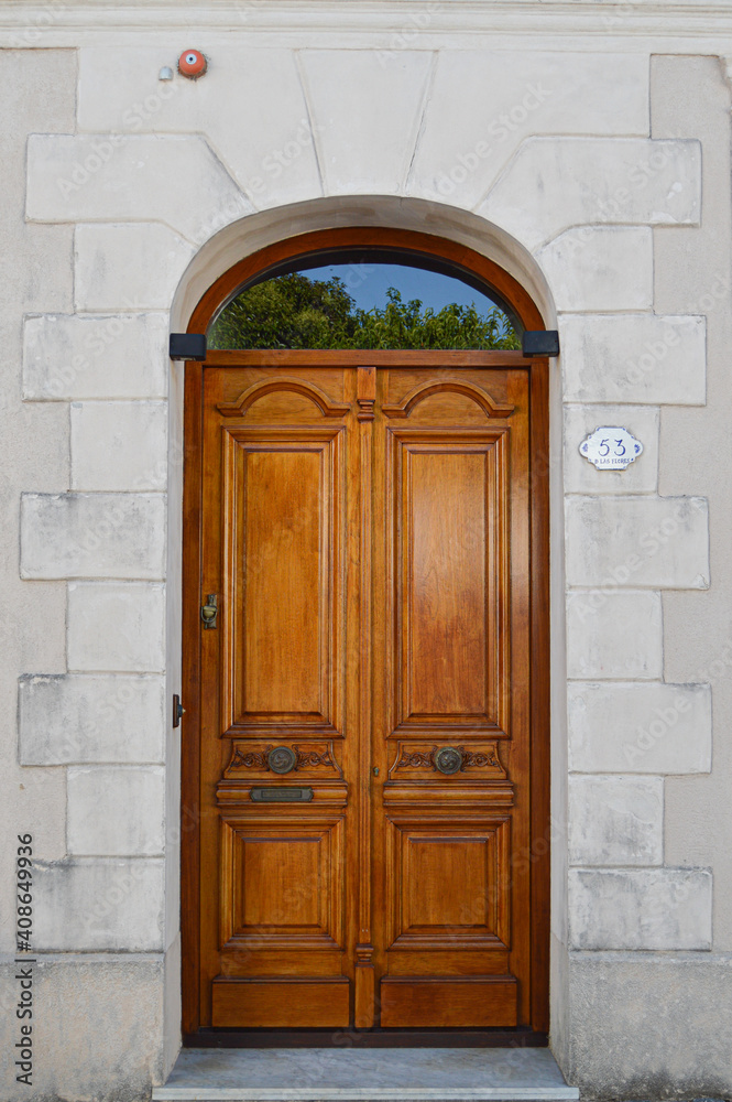 old wooden door in the old town