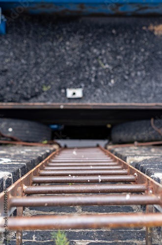 View from a tall metal ladder.