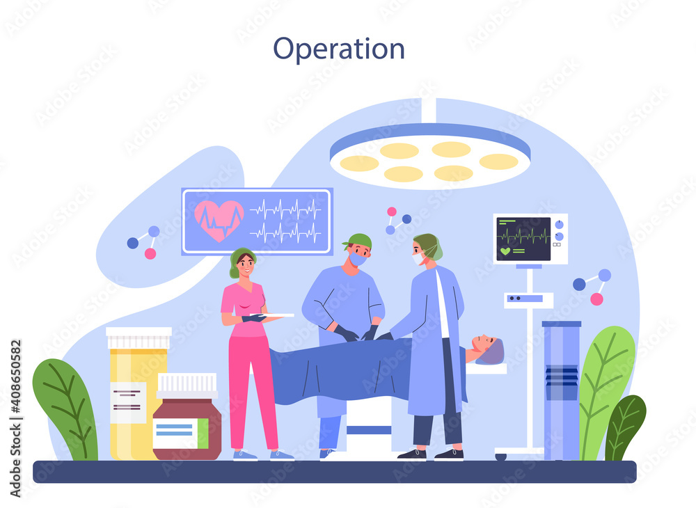 Surgeon concept. Doctor performing medical operations. Professional
