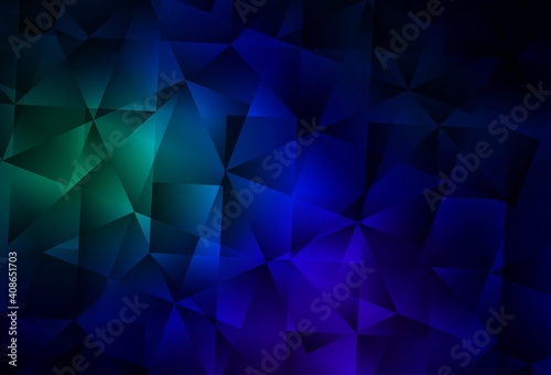 Dark Blue, Green vector polygonal pattern.