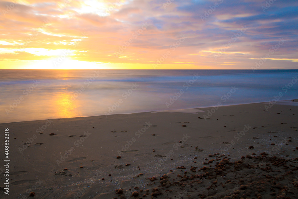 Sunrise on the beach in Arenales del Sol, Alicante