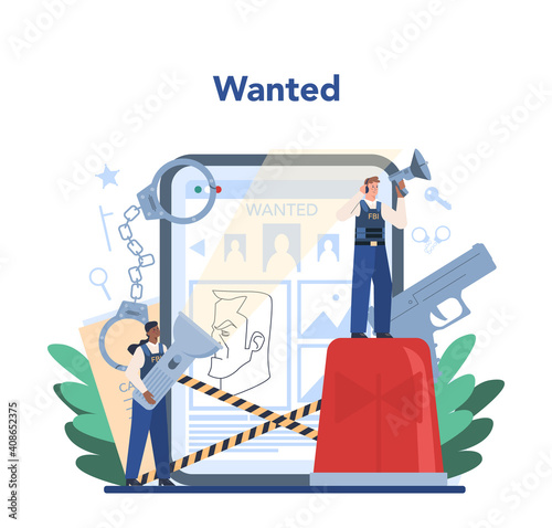 FBI agent online service or platform. Police officer