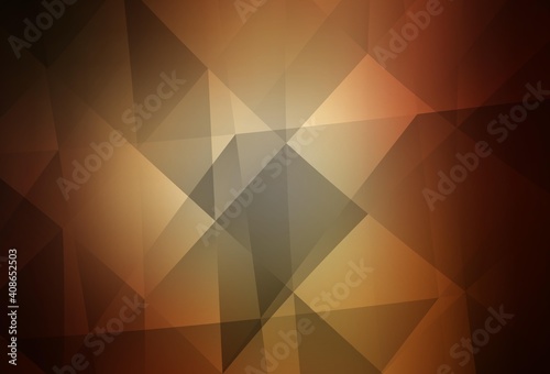 Dark Orange vector abstract polygonal template.