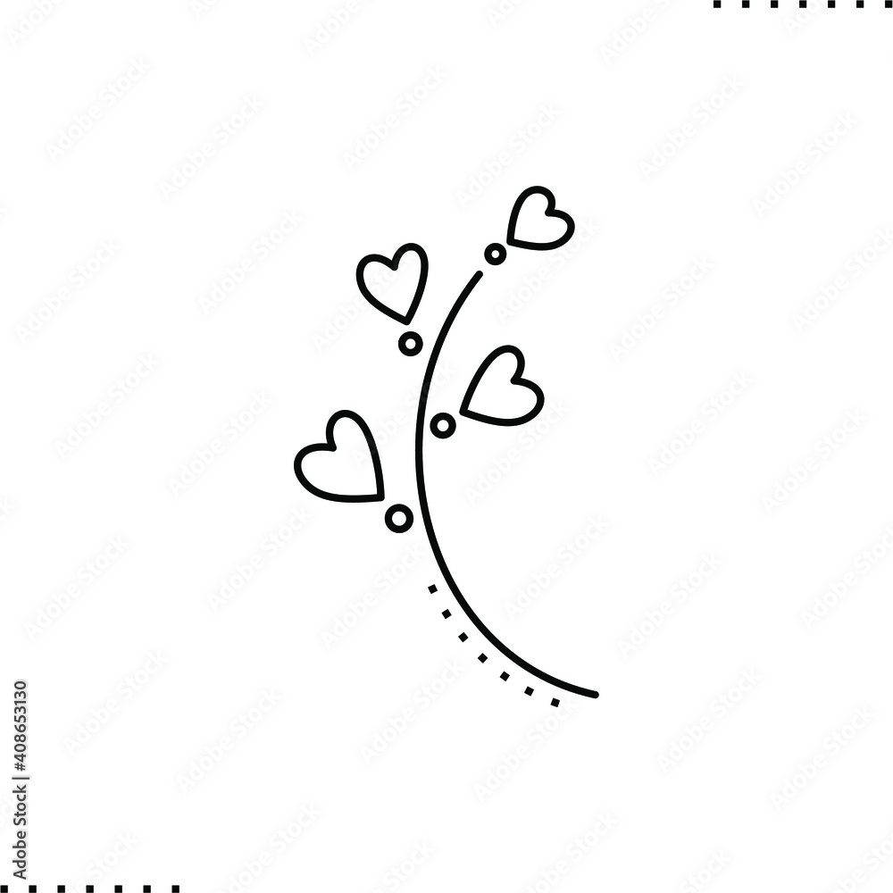 easter decoration twig vector icon in outline easter decoration twig vector icon in outline