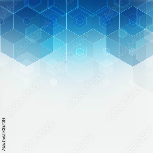 Hexagon blue background. Abstract template for presentation, flyer design. m aket for banner, certificate. eps 10