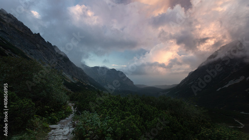 sunset in the mountains