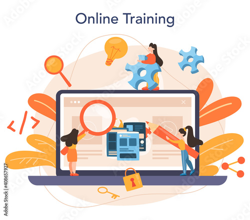 Front-end development online service or platform. Website
