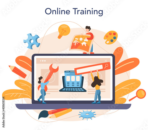 Layout designer online service or platform. Web development