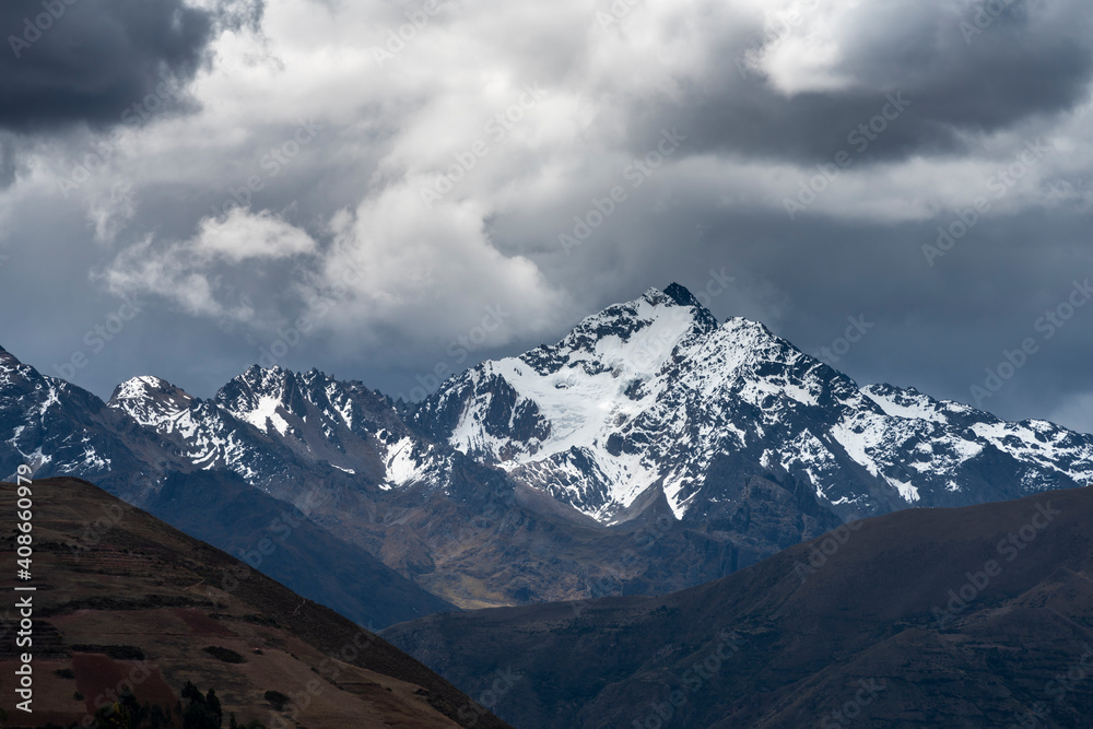 Snowcapped Nevado Veronica mountain, The Andes, Cusco Region, Peru Snowcapped Nevado Veronica mountain, The Andes, Cusco Region, Peru