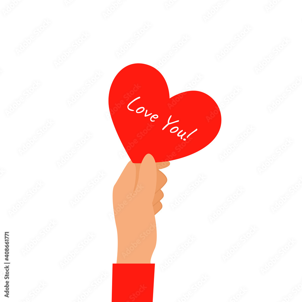 Hand holding a heart. Flat design vector illustration. Hand holding a heart. Flat design vector illustration.