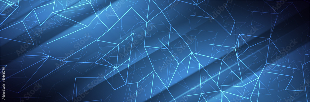 Futuristic blue background. Line structure. Technology vector illustration