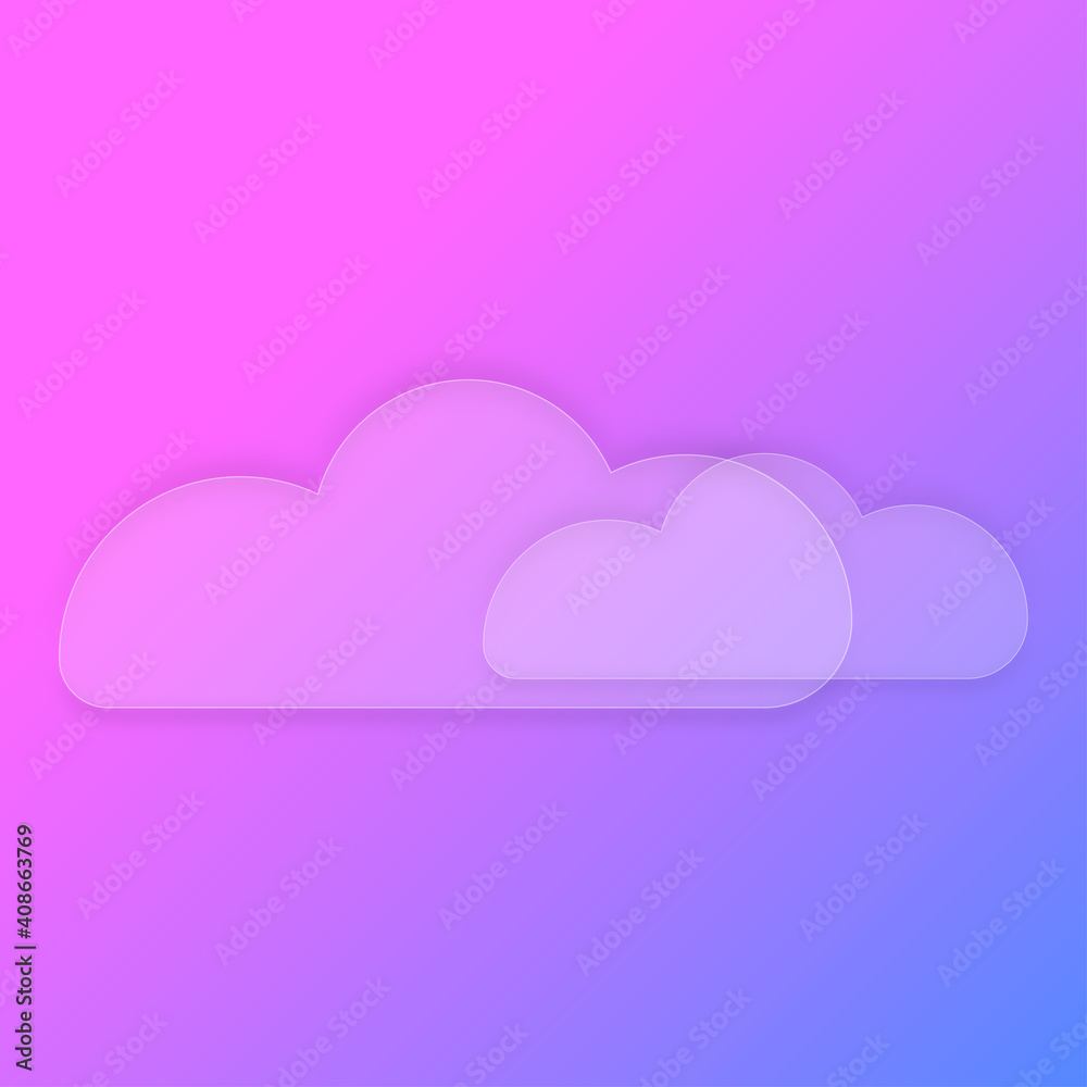 glass morphism style weather icon for apps	