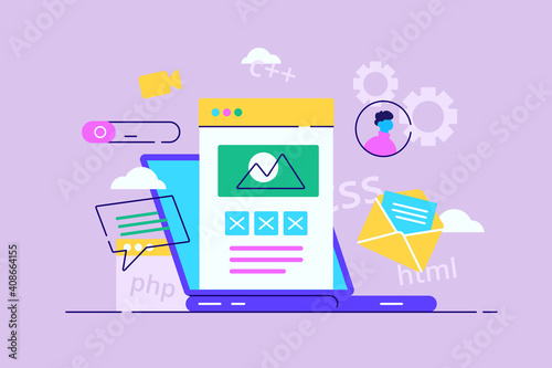 Web development. Flat design modern vector illustration