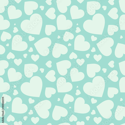 White hearts on eggshell blue background, Love seamless pattern for wallpaper, wrapping, scrapbooking, valentine\\\\\\\'s day