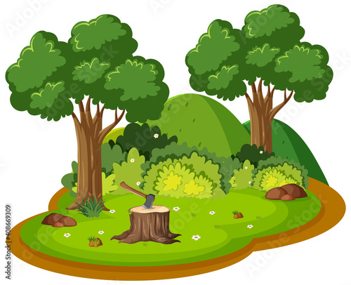 Isolated nature forest island