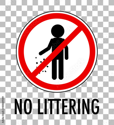 No littering isolated on transparent background