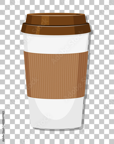 A paper coffee cup isolated on transparent background