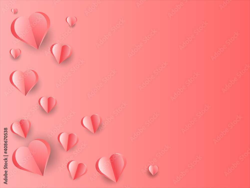 Valentine's day background.Happy Valentines Day celebration greeting card decorated with heart .Vector in EPS 10