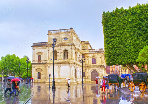The rain in Seville, Spain