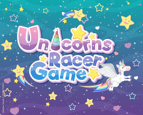 Unicorns Racer Game logo or banner