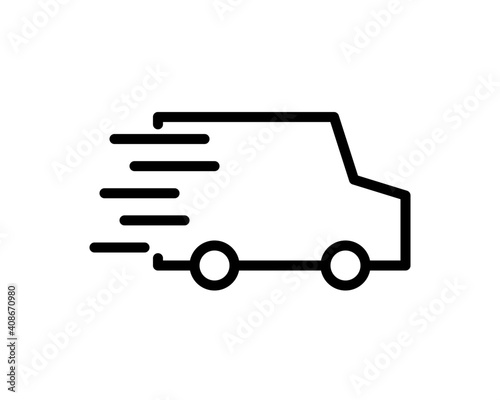 free delivery icon, shipping truck isolated on white background. vector illustration