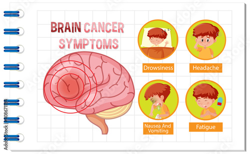 Information poster of human brain diagram