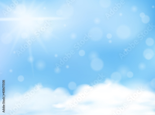 Blue pastel color blurred background blank template