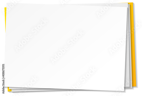Blank paper note template on white background