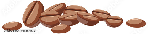 Coffee beans on white background