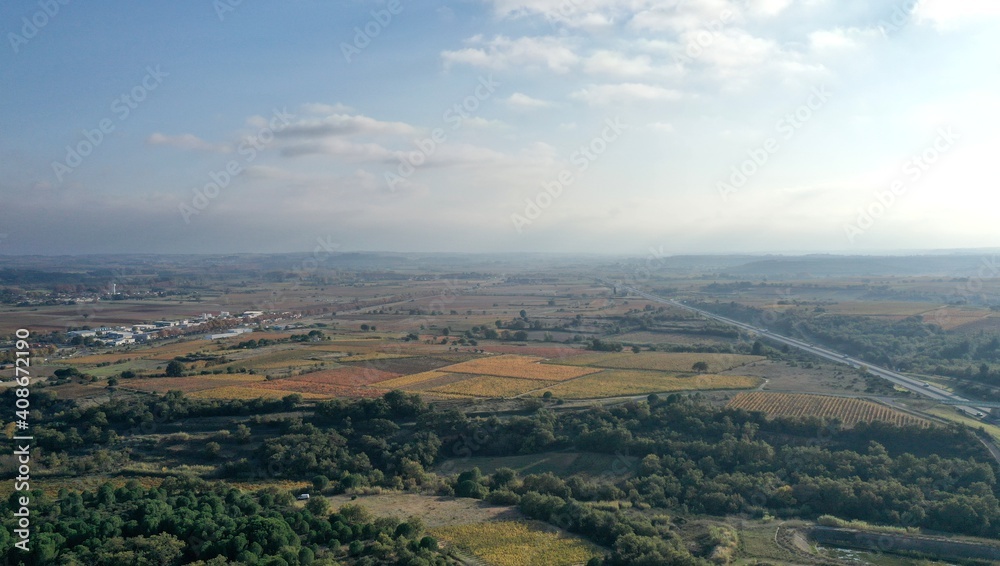survol des vignes dans le sud de la France