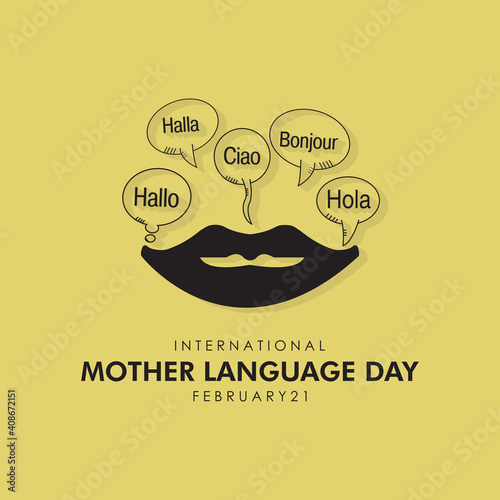 International Mother Language Day. Background design template. February 21