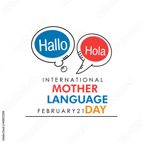 International Mother Language Day. Background design template. February 21