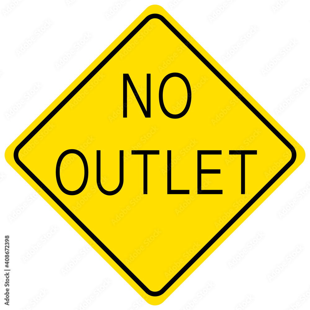 custom made wallpaper toronto digitalNo Outlet yellow sign on white background