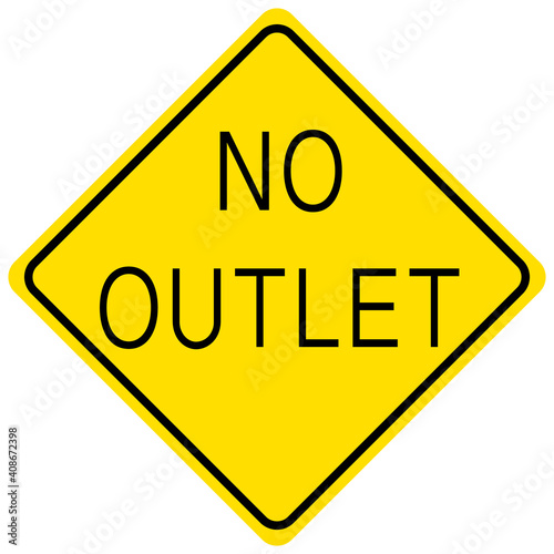 Wallpaper Mural No Outlet yellow sign on white background Torontodigital.ca