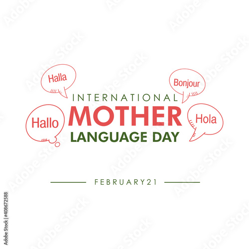 International Mother Language Day. Background design template. February 21