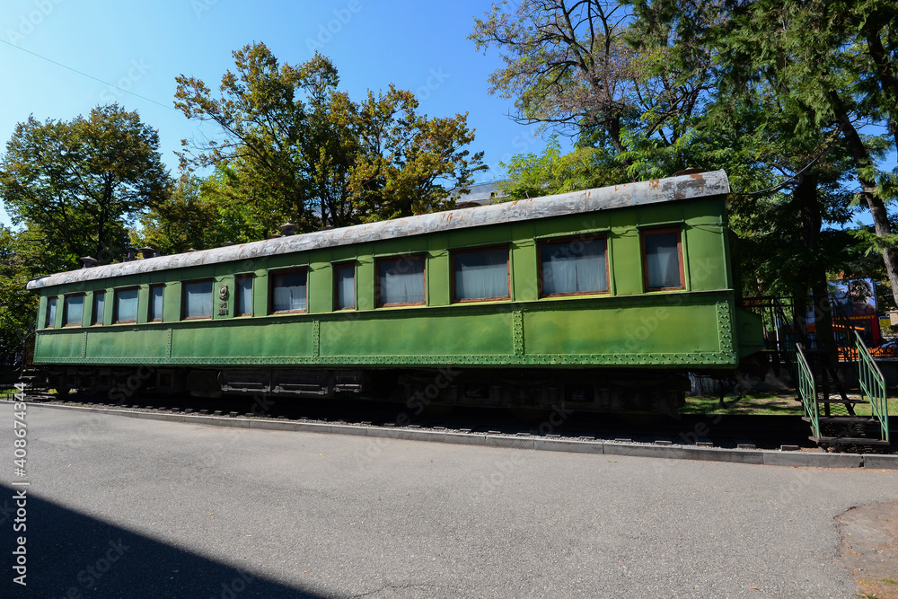 Pullman railway carriage used by Joseph Stalin in exhibition outside Joseph Stalin Museum in Gori, Georgia in the Caucasus Regio Pullman railway carriage used by Joseph Stalin in exhibition outside Joseph Stalin Museum in Gori, Georgia in the Caucasus Regio