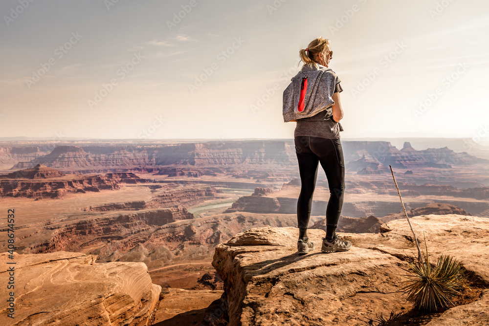 Woman enjoying the view in the Dead Horse Point State Park