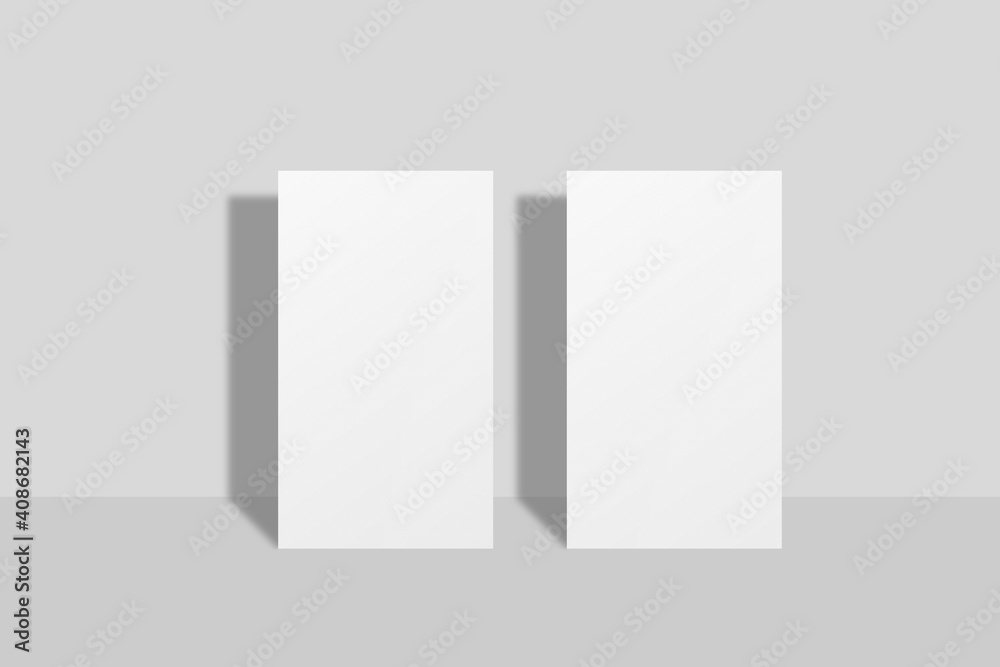 Realistic blank vertical business card illustration for mockup Realistic blank vertical business card illustration for mockup