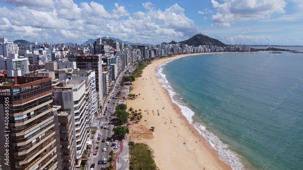 Obraz premium Orla de Itapoã e Praia da Costa, Vila velha, Espírito Santo, Brasil.