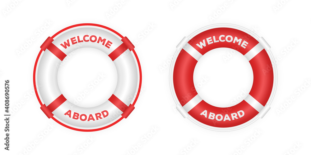 Realistic red and white boat lifebuoy rings. 3d lifebuoys. Rescue life belt illustration Realistic red and white boat lifebuoy rings. 3d lifebuoys. Rescue life belt illustration