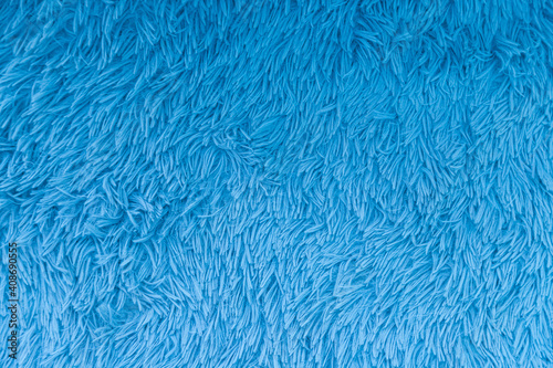 Blue faux fur rug texture photo