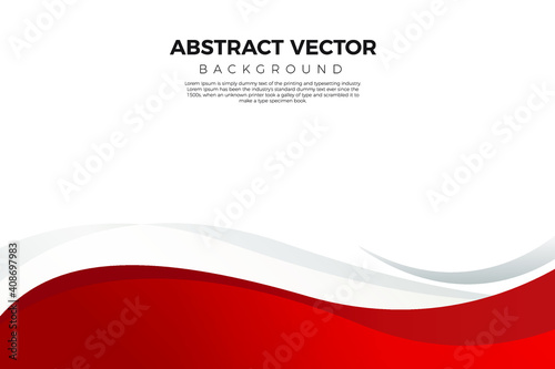Abstract red wave background template. Eps10 vector illustration.