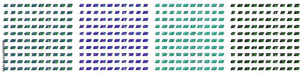 Mega Collection of Racing Number, Set of Start Racing number, sport ...