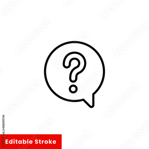 Help and support icon. Simple line style for web template and app. Call center, assist, service, contact, phone, computer, info, vector illustration design on white background. Editable stroke EPS 10
