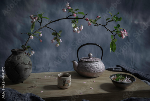 still life with tea and teapot