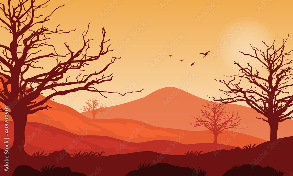 Very nice scenic at twilight in the city edge. Vector illustration Very nice scenic at twilight in the city edge. Vector illustration