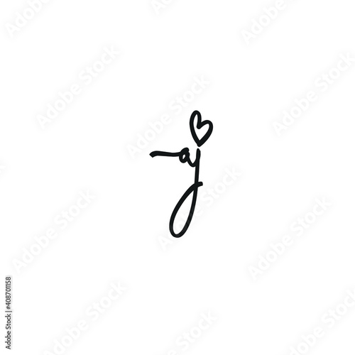 aj Initial Handwriting or Handwritten Logo for Identity. Logo with Signature and Hand Drawn Style.