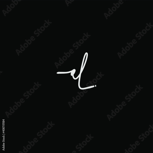 aL Initial Handwriting or Handwritten Logo for Identity. Logo with Signature and Hand Drawn Style.